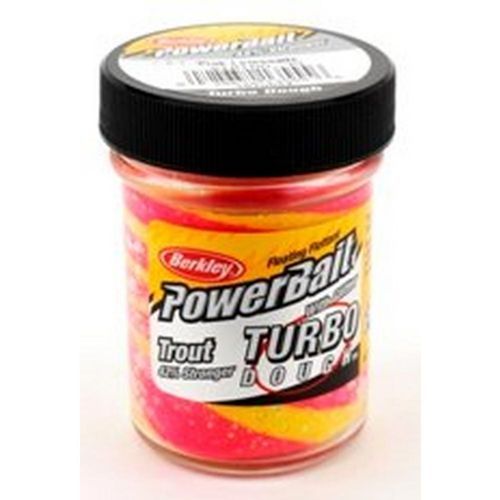 028632135556 - PowerBait med glimmer - PINK LEMONADE (pink / gul) - GLOW 42% stærkere
Billedet nr.2 er taget med UV-lygte.