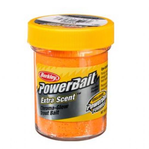 028632172827 - PowerBait med glimmer - ORANGE Chroma-Glow ekstra scent