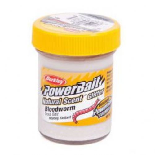 028632533765 - PowerBait med glimmer - WHITE med blodorm