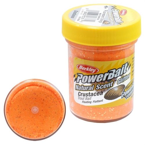 028632533819 - PowerBait med glimmer - FLUORESCENT ORANGE med crustacea 