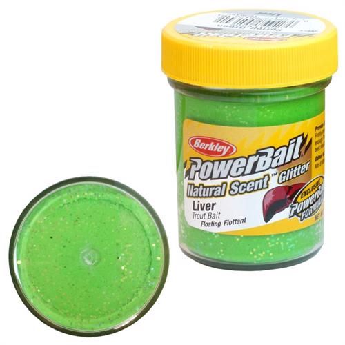 028632551301 - PowerBait med glimmer - SPRING GREEN med lever