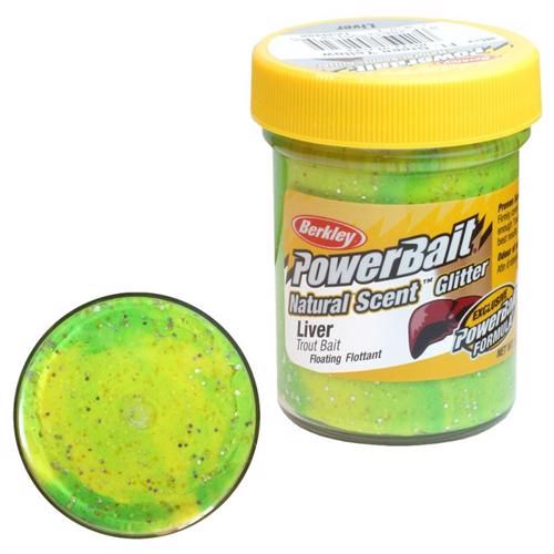 028632551325 - PowerBait med glimmer - FLUORESCENT GREEN YELLOW med lever