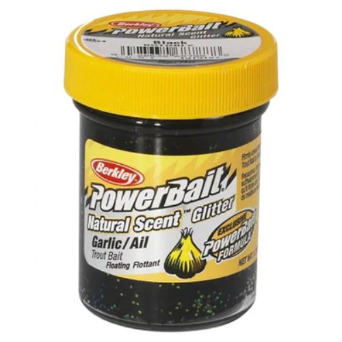 028632687888 - PowerBait med glimmer - BLACK med hvidløg