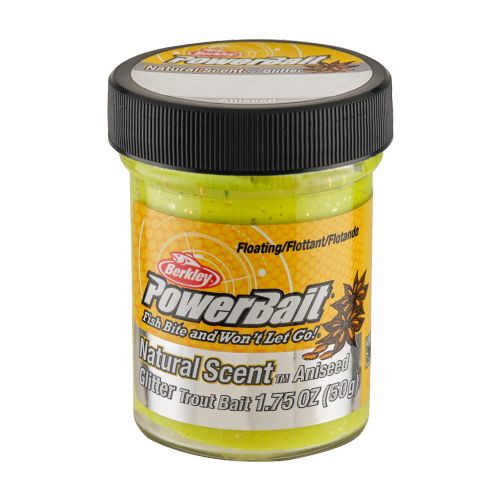 028632927151 - PowerBait med glimmer - SUNSHINE YELLOW med anis / lakrids