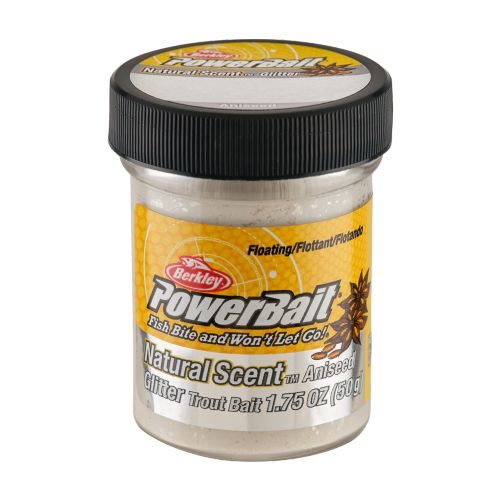 028632927168 - PowerBait med glimmer - WHITE med anis / lakrids