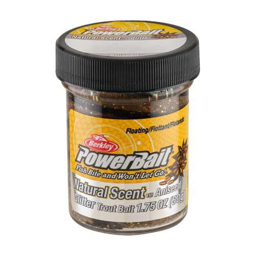 028632927175 - PowerBait med glimmer - BLACK / BROWN med anis / lakrids