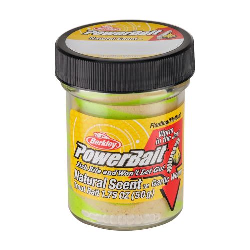 028632927212 - PowerBait uden glimmer - TEQUILA LIME (grøn / hvid) med hvidløg + orm