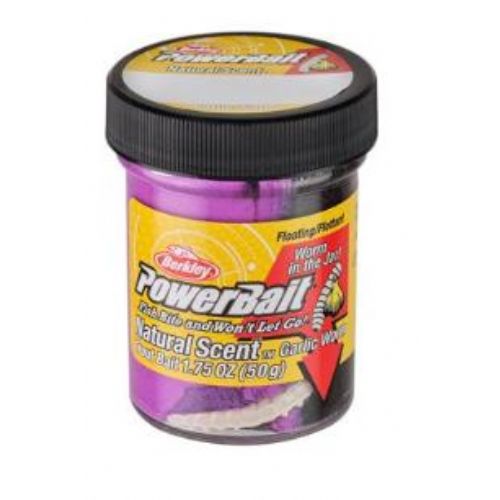 028632927236 - PowerBait uden glimmer - TEQUILA SUNRISE (lilla / sort) med hvidløg + orm