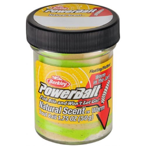 028632927250 - PowerBait uden glimmer - TEQUILA LIME (grøn / hvid) med orm