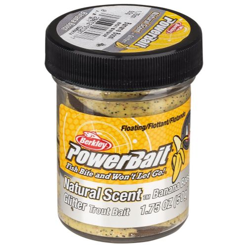 028632933077 - PowerBait med glimmer - BANANA BOOST (gul / brun)