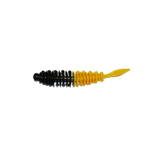 747191999248 - Waterstar - Rubber Baits - Model: Slim Lady - 5,5 cm - 10 stk. - Farve: Orange/Sort - Smag: Banan