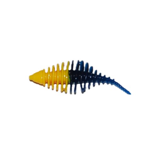 747191999484 - Waterstar - Rubber Baits - Model: Fat Boy junior - 3,5 cm - 10 stk. - Farve: Gul/Lyseblå - Smag: Banan